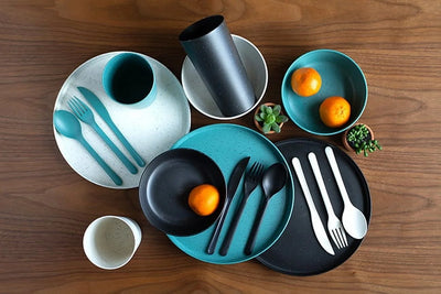 28-Piece Eco-Friendly Recycled Plastic Dinnerware Set