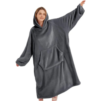 Wearable Blanket Hoodie Sweatshirt Blanket with Giant Pocket